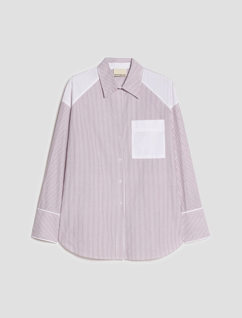 Oversized mixed-stripe shirt - Pennyblack - 2