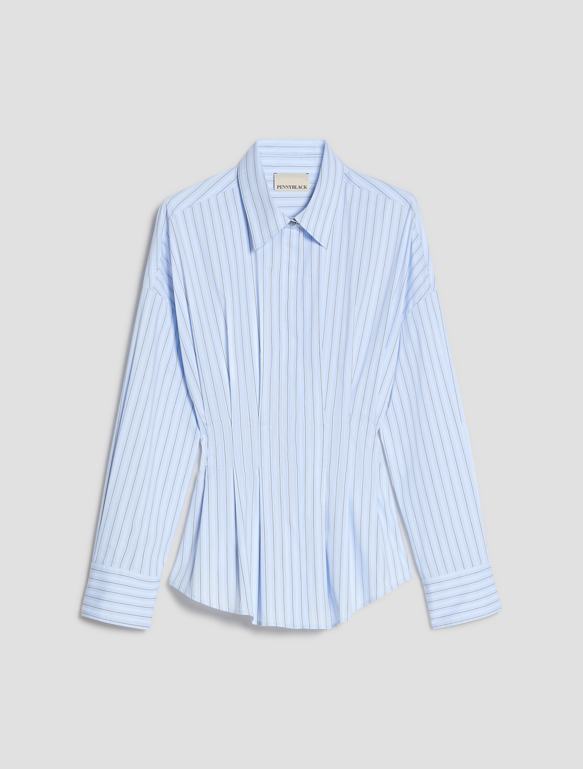Cut-and-flare poplin shirt - LIGHT BLUE - Pennyblack - 2