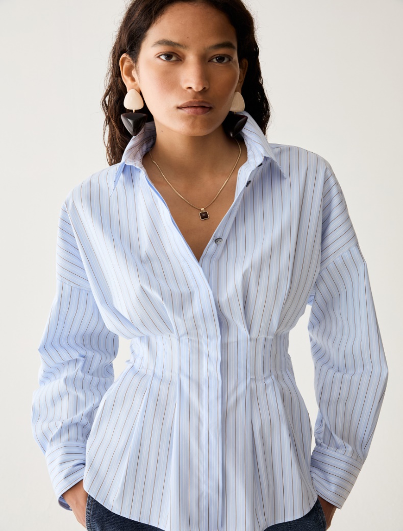 Cut-and-flare poplin shirt - Pennyblack - 4