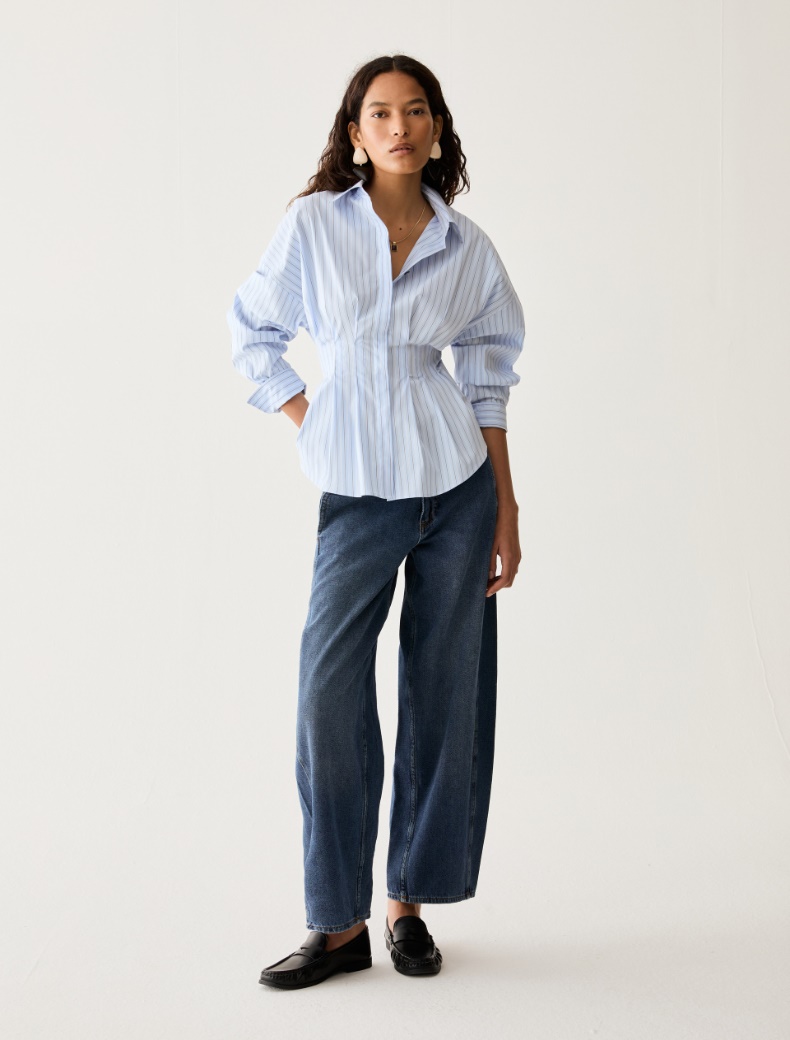 Cut-and-flare poplin shirt - Pennyblack - 5
