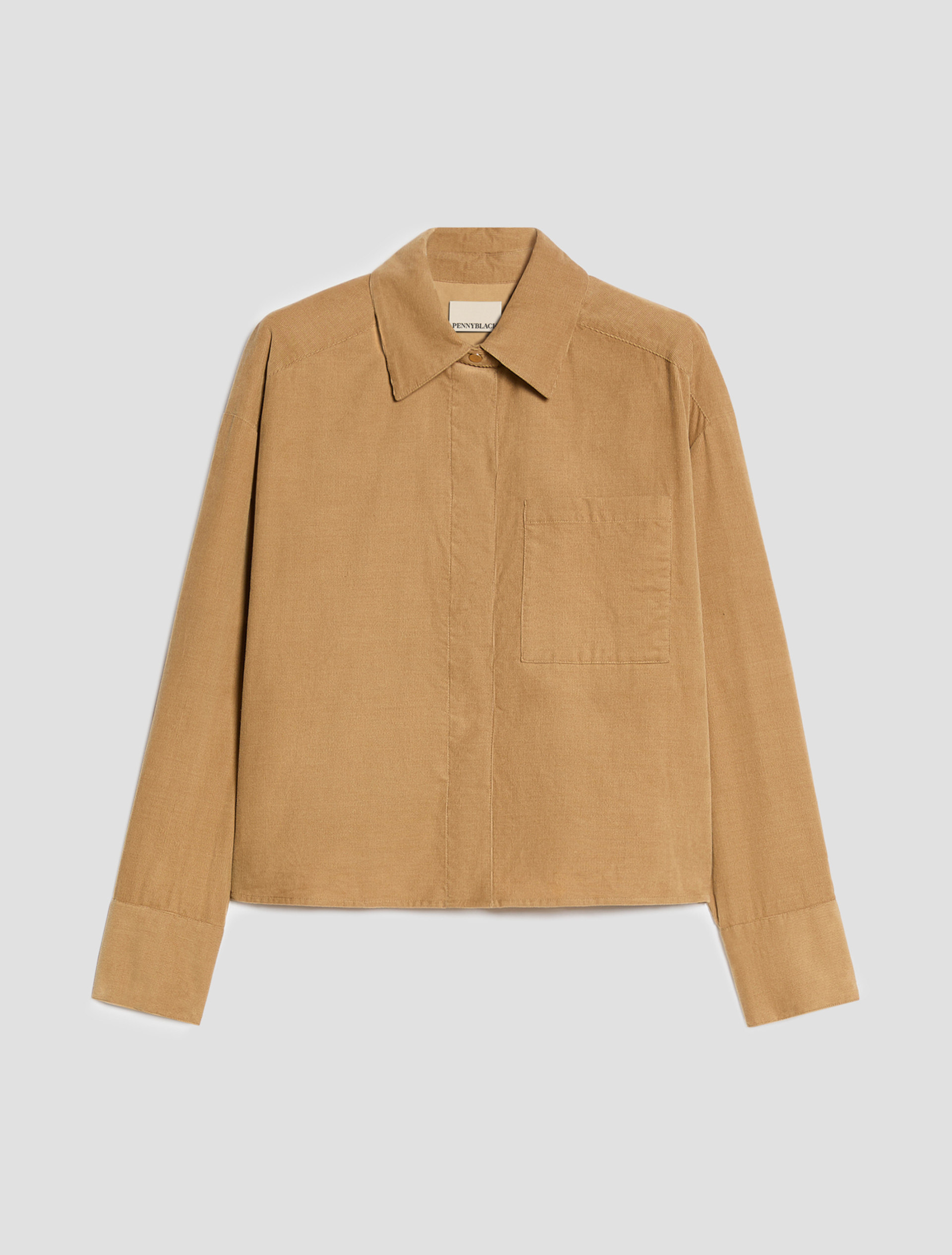 Cropped corduroy shirt - CAMEL - Pennyblack - 2