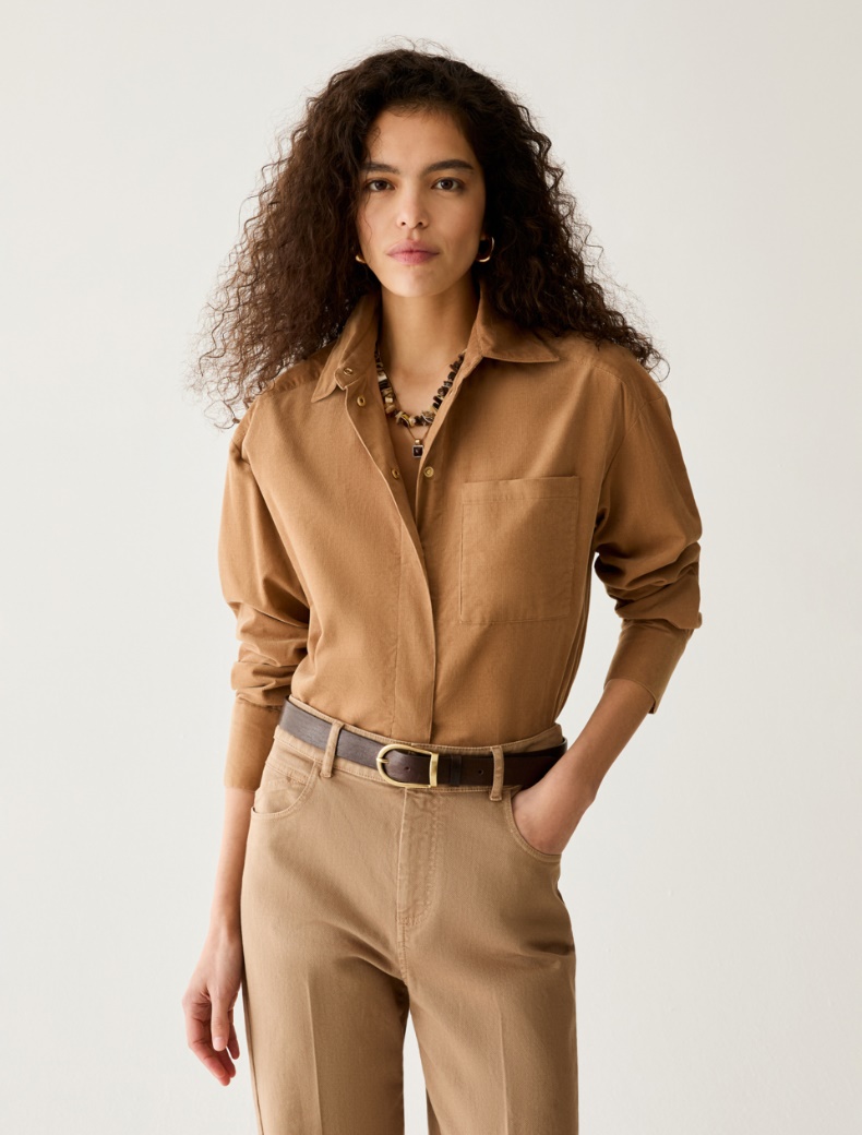 Cropped corduroy shirt - Pennyblack