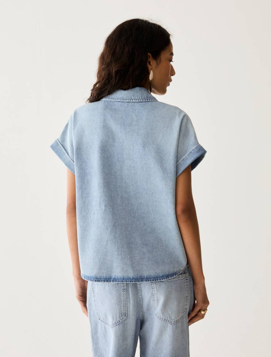 Lightweight denim shirt - DUST BLUE - Pennyblack - 3