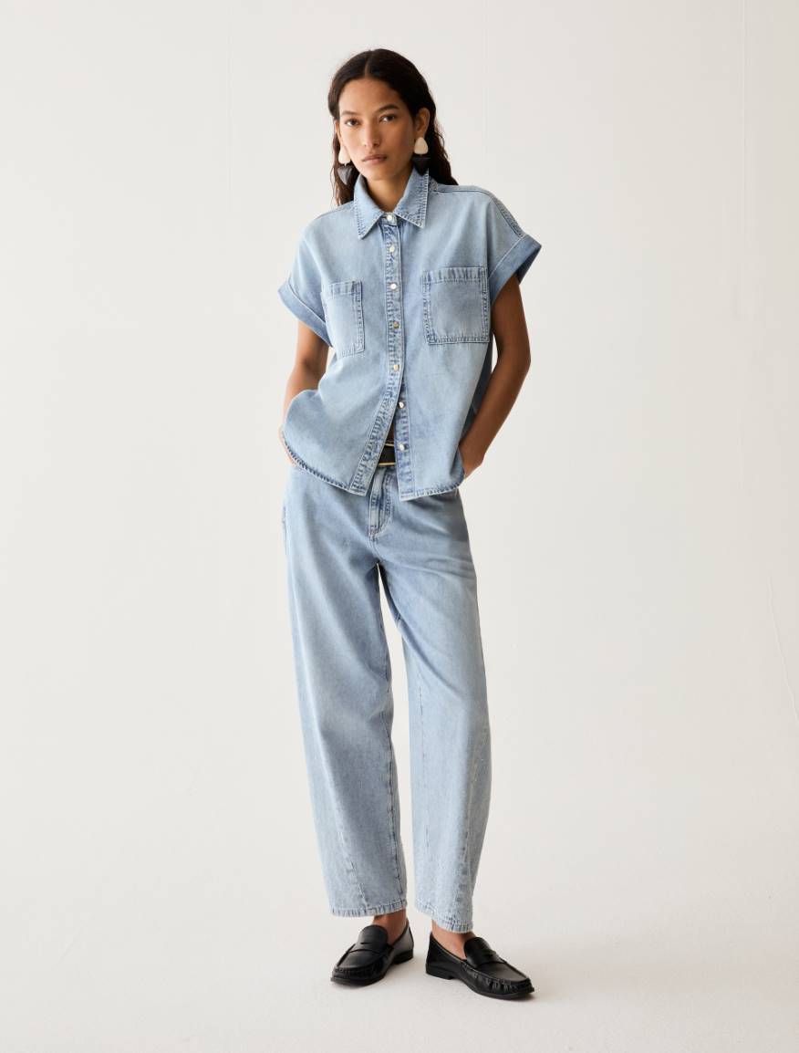 Lightweight denim shirt - DUST BLUE - Pennyblack - 5