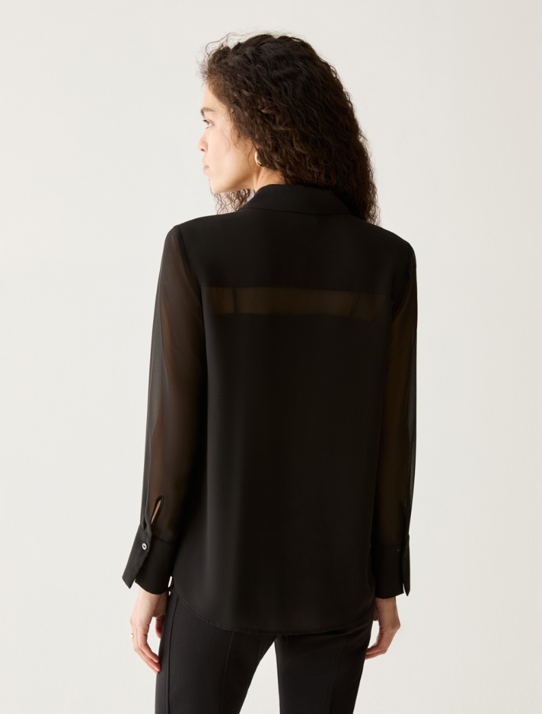 Sequinned Plastron Shirt - Pennyblack - 3