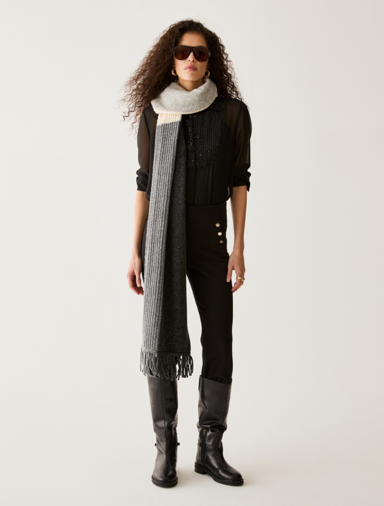 Sequinned Plastron Shirt - Pennyblack - 5