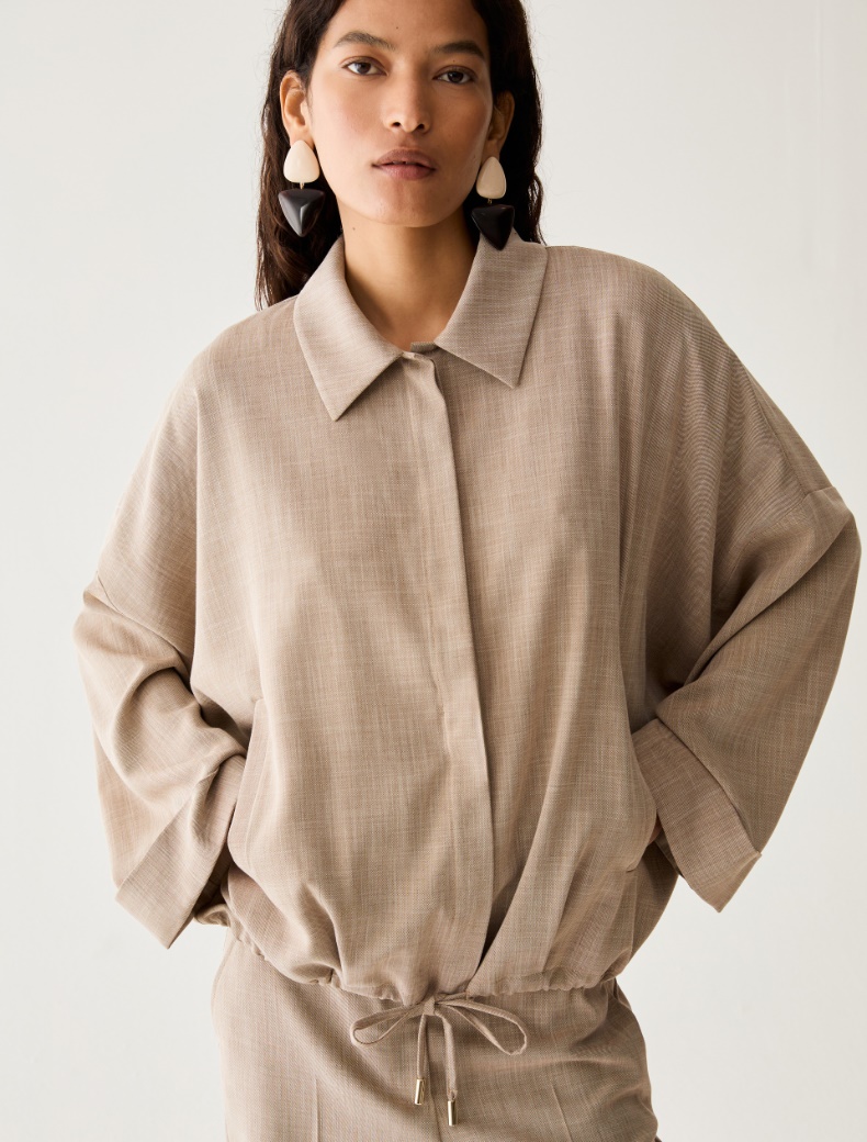 Mélange fabric overshirt - Pennyblack - 4