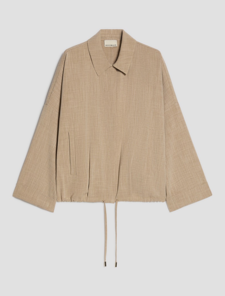 Mélange fabric overshirt - Pennyblack - 7