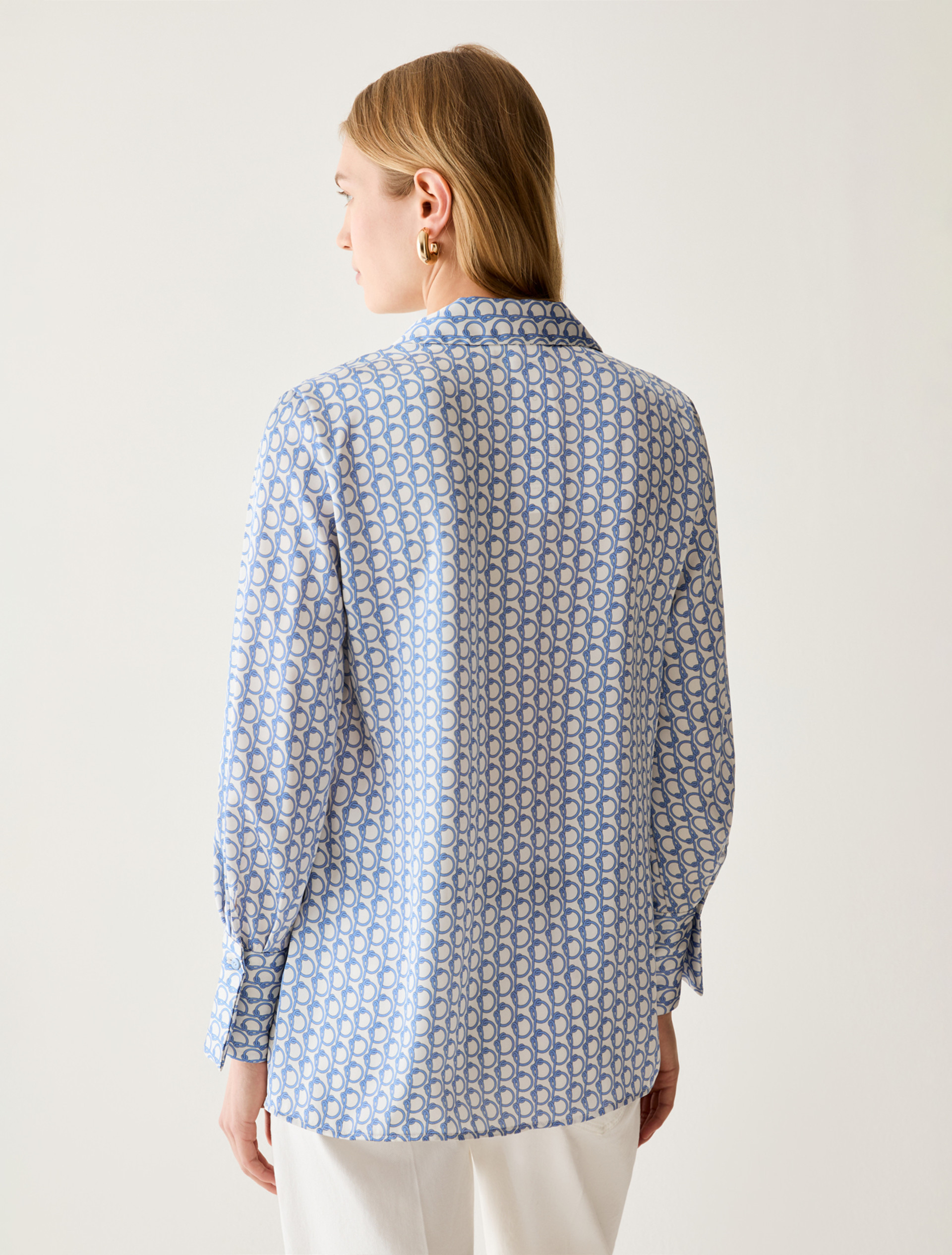 Patterned satin shirt - WHITE - Pennyblack - 3