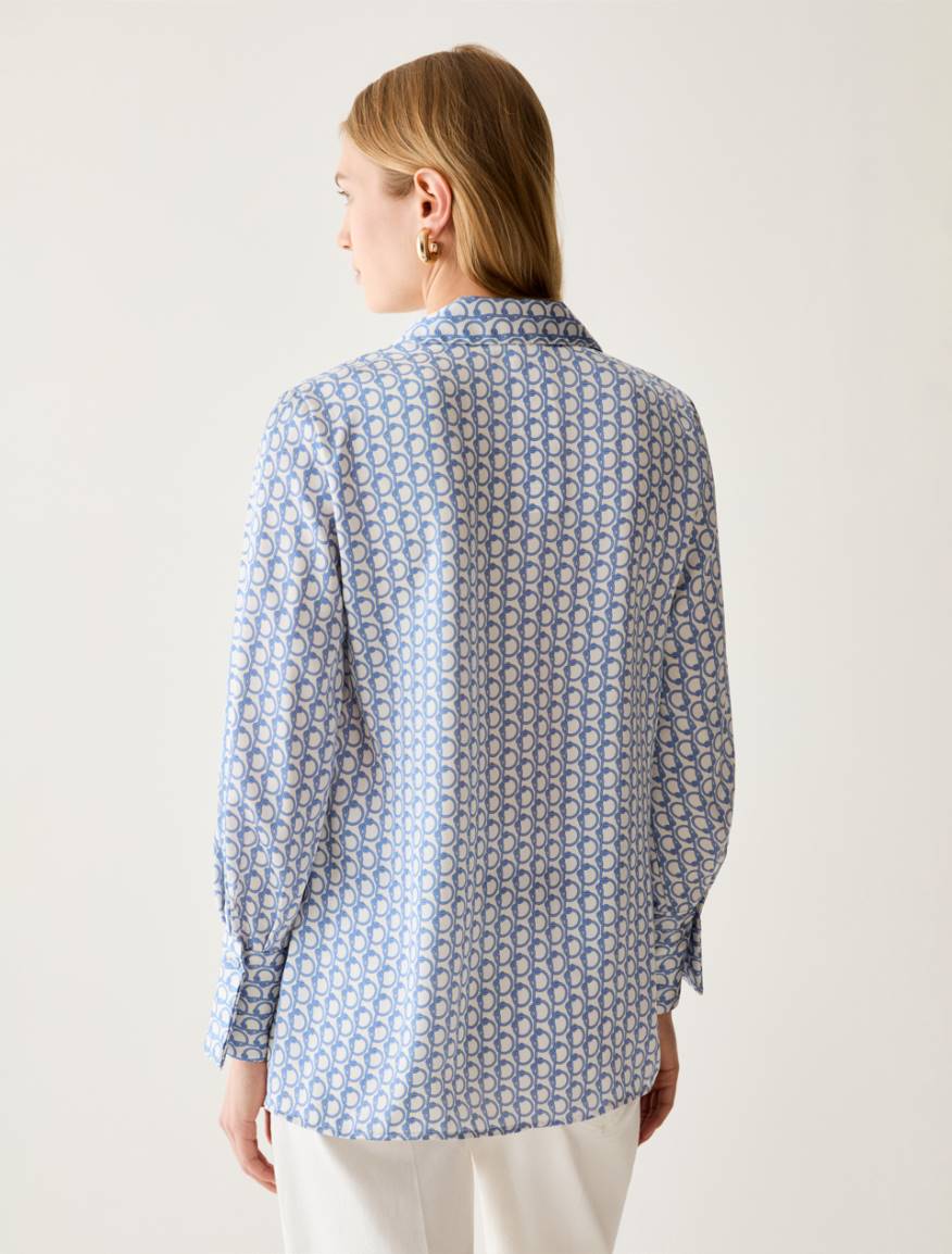 Patterned satin shirt - WHITE - Pennyblack - 3