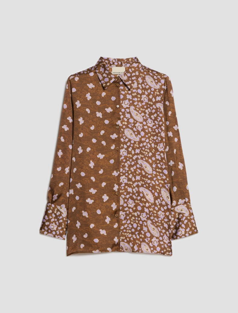 Patterned satin shirt - Pennyblack - 2