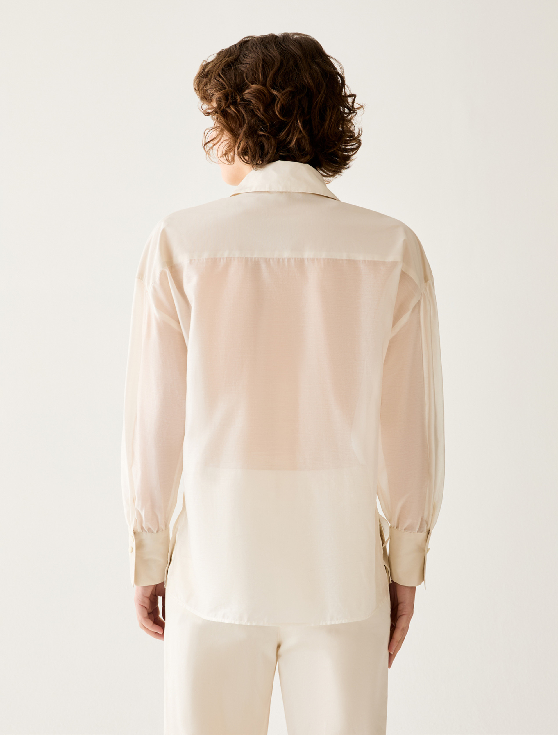 Voile and taffeta shirt - IVORY - pennyblack