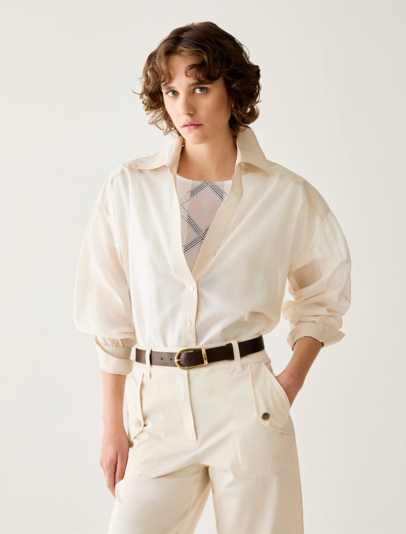 Voile and taffeta shirt - IVORY - pennyblack