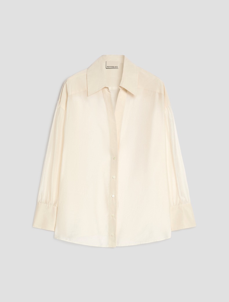 Voile and taffeta shirt - IVORY - pennyblack