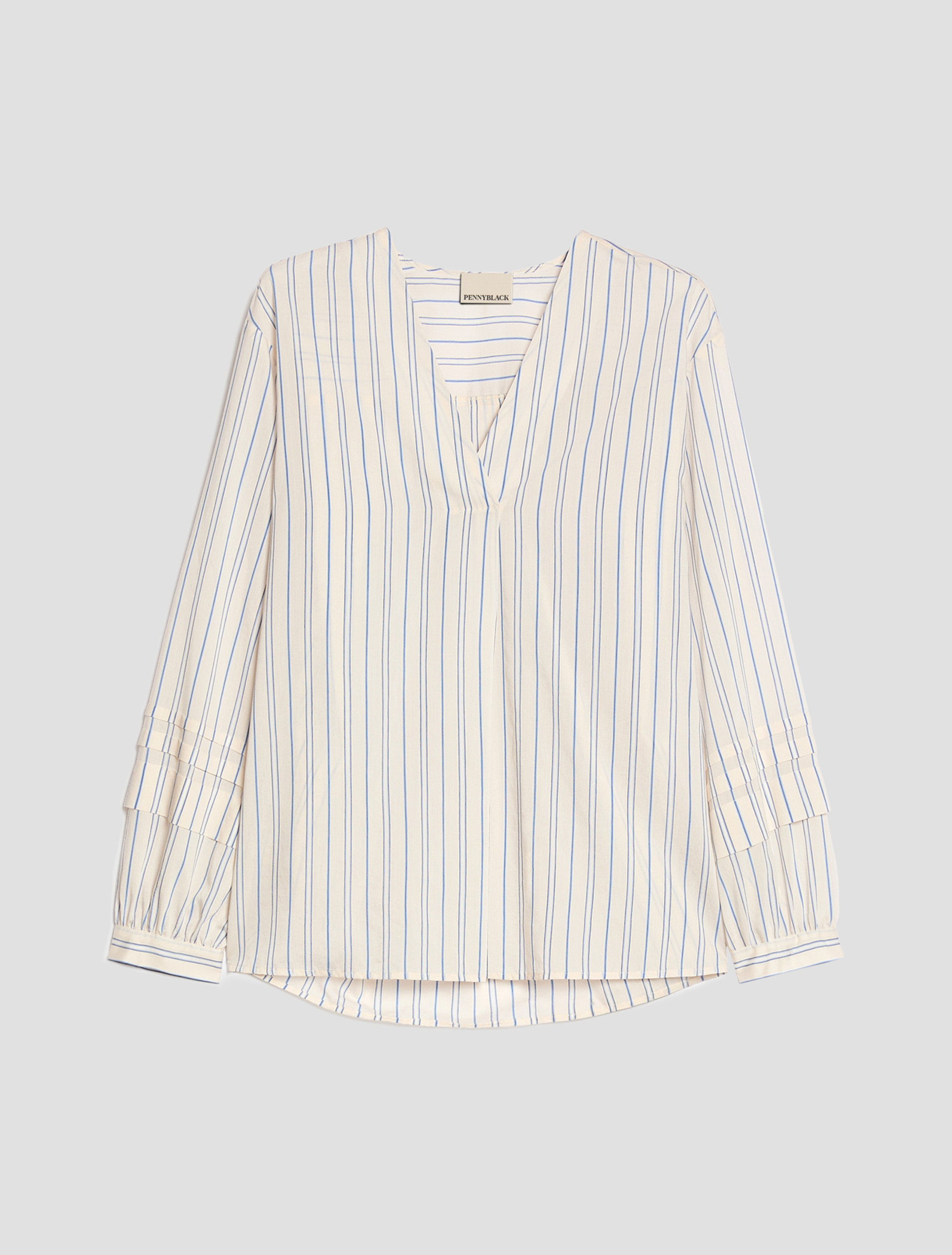 Pleated-pattern blouse - CREAM - pennyblack