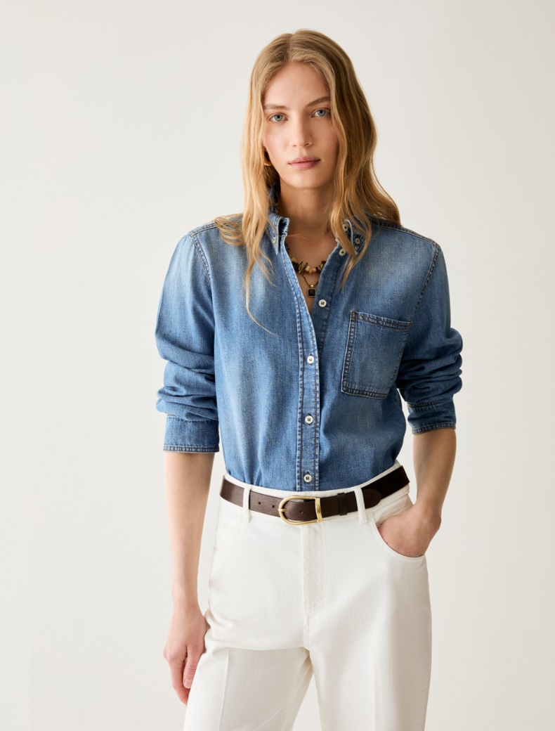 Boxy-cut denim shirt - Pennyblack