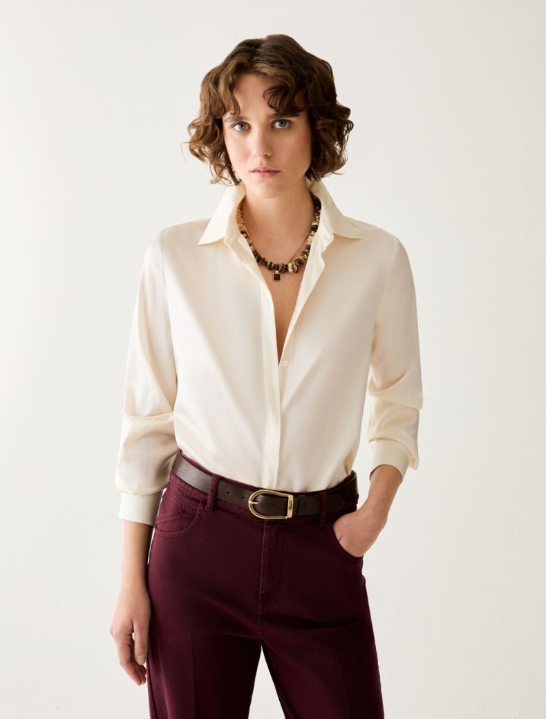 Stretch silk satin shirt - Pennyblack - 6