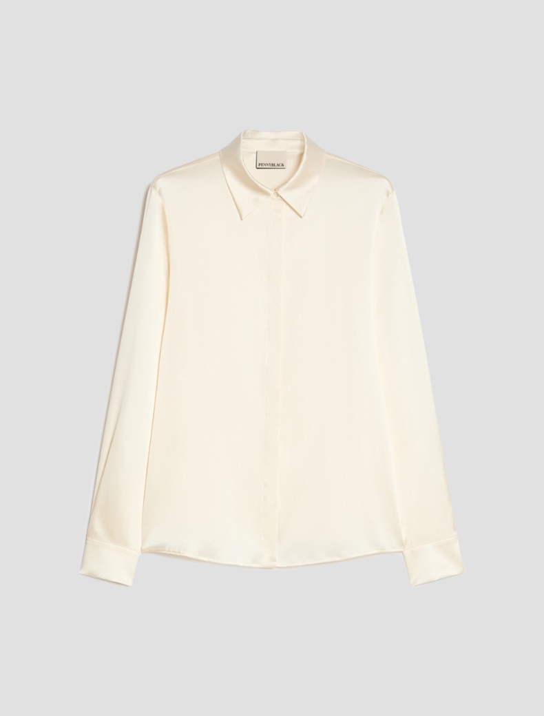 Stretch silk satin shirt - Pennyblack - 7