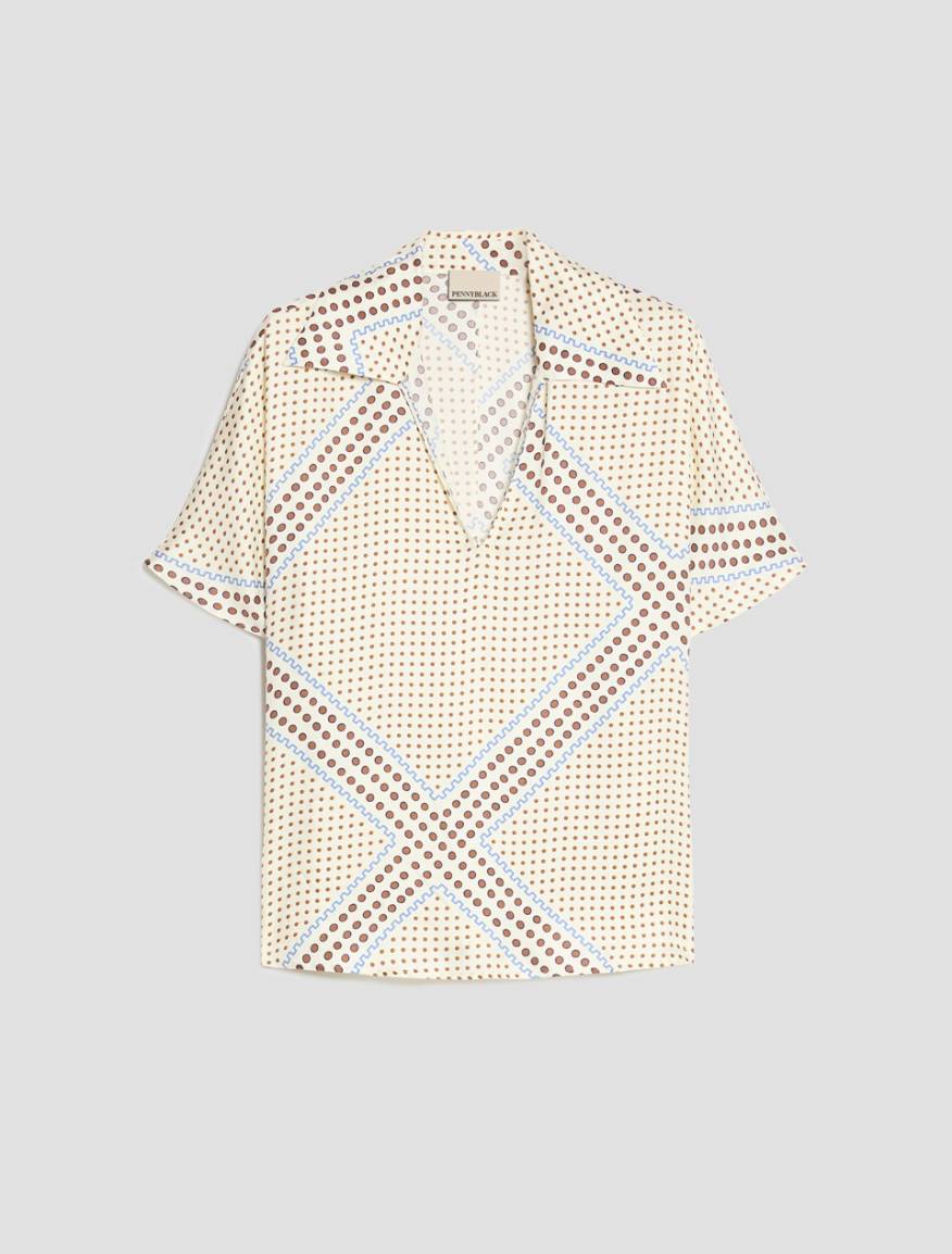 Fluid-twill blouse - CREAM - Pennyblack - 2