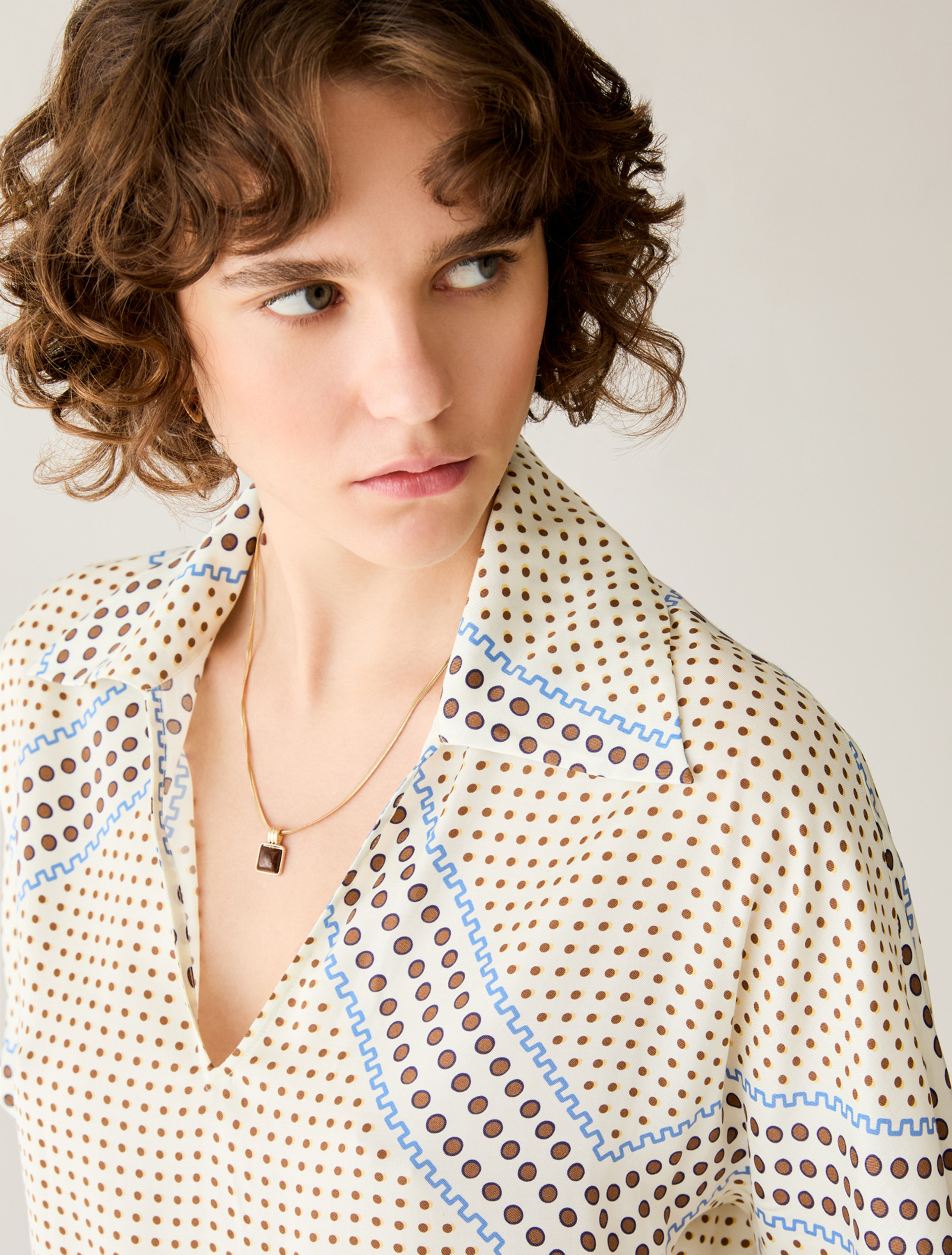Fluid-twill blouse - CREAM - pennyblack