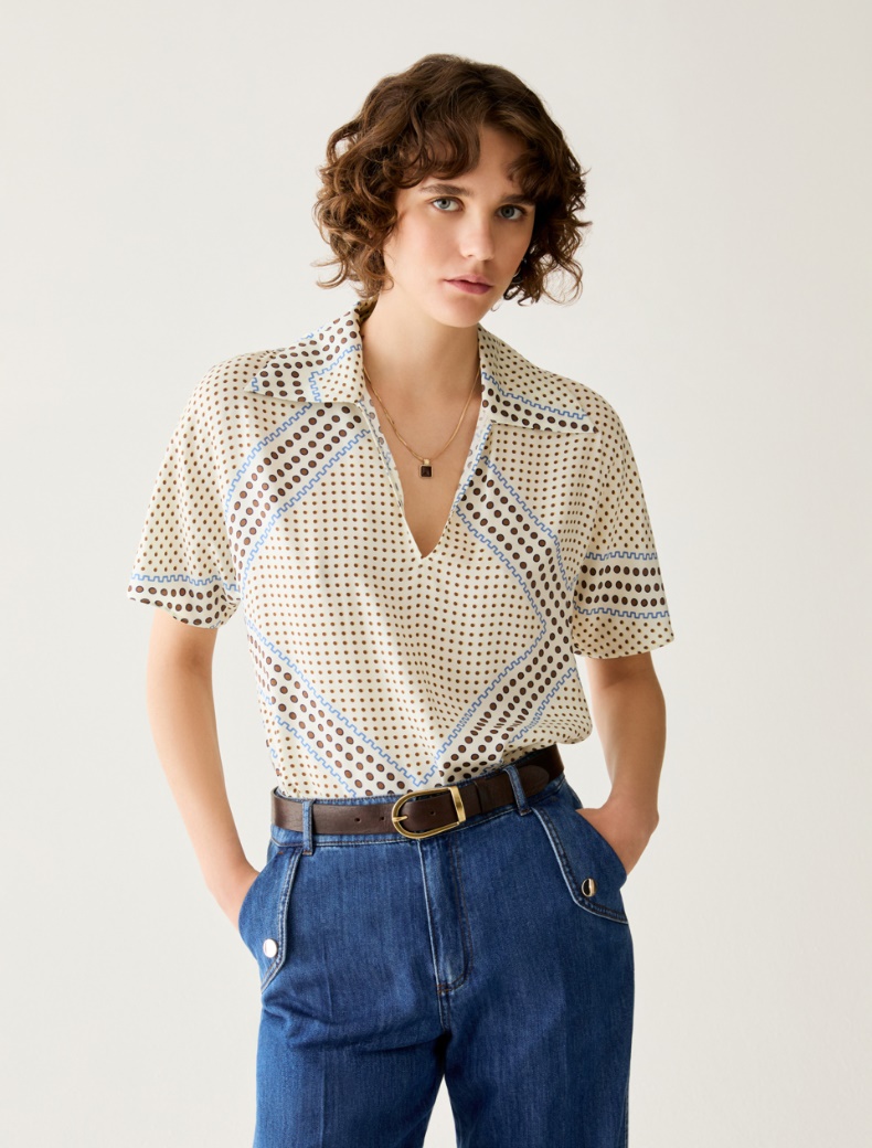 Fluid-twill blouse - CREAM - pennyblack
