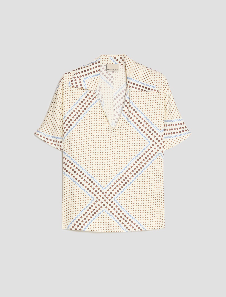 Fluid-twill blouse - CREAM - pennyblack