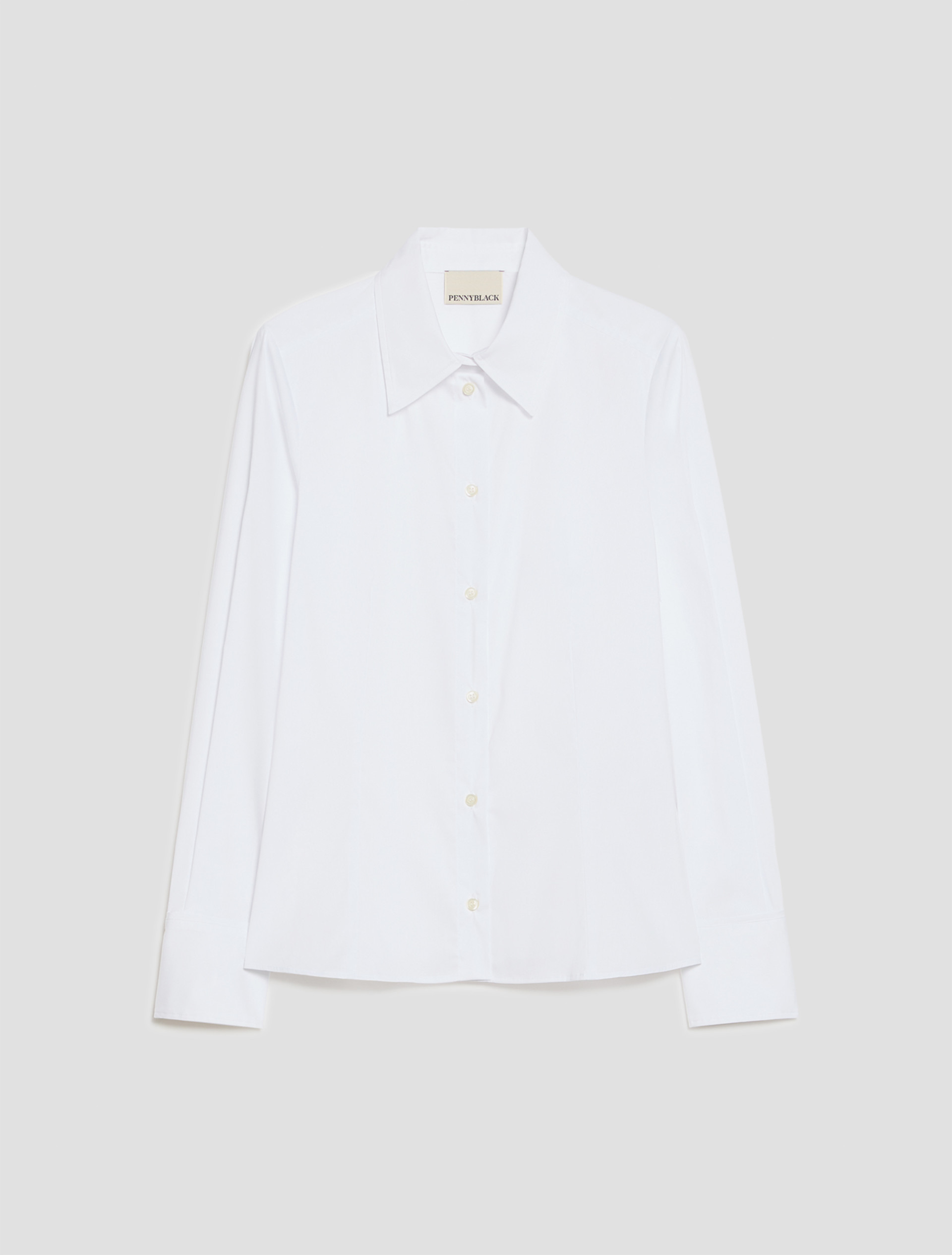 Slim-cut poplin shirt - WHITE - Pennyblack - 2