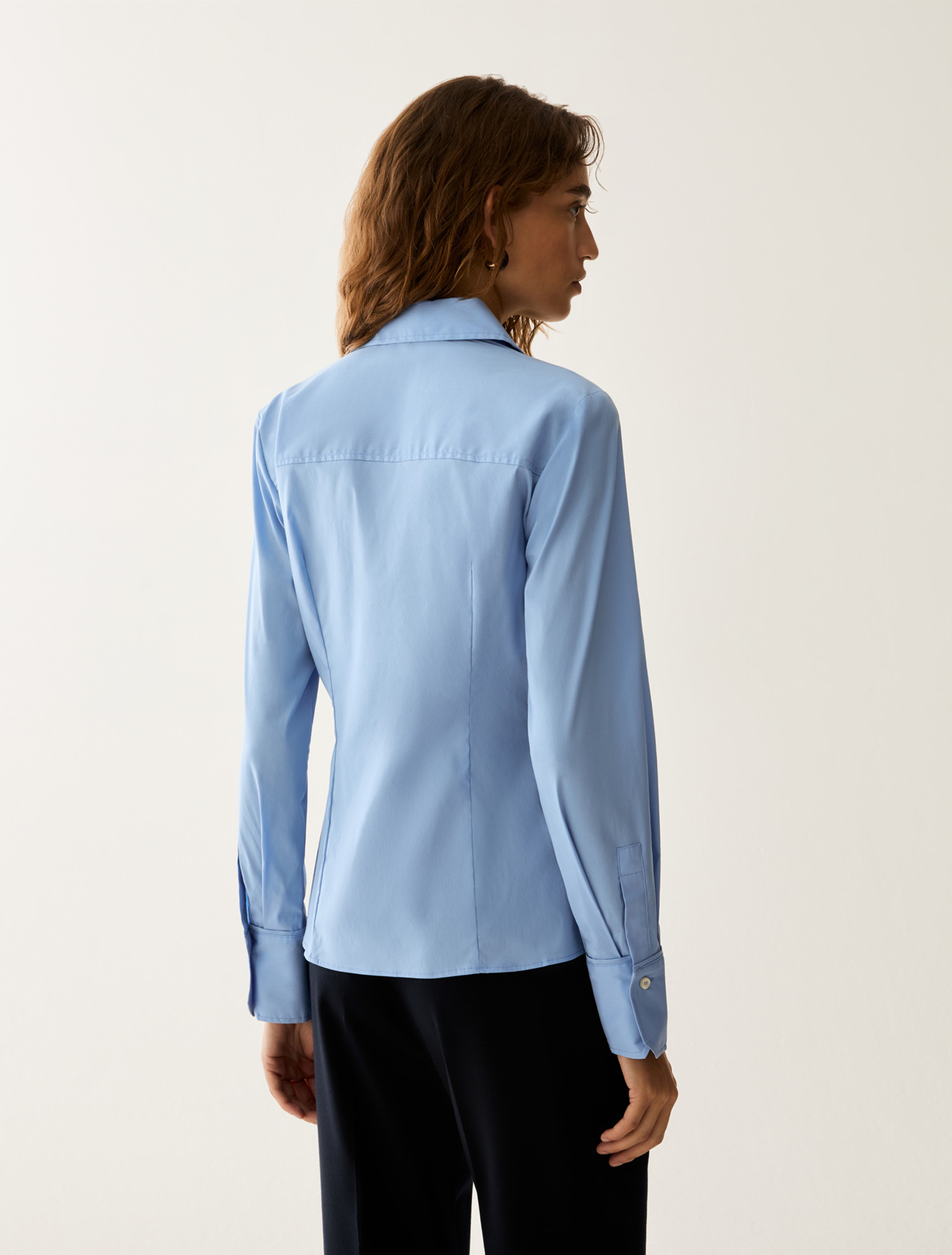 Slim-cut poplin shirt - LIGHT BLUE - Pennyblack - 3