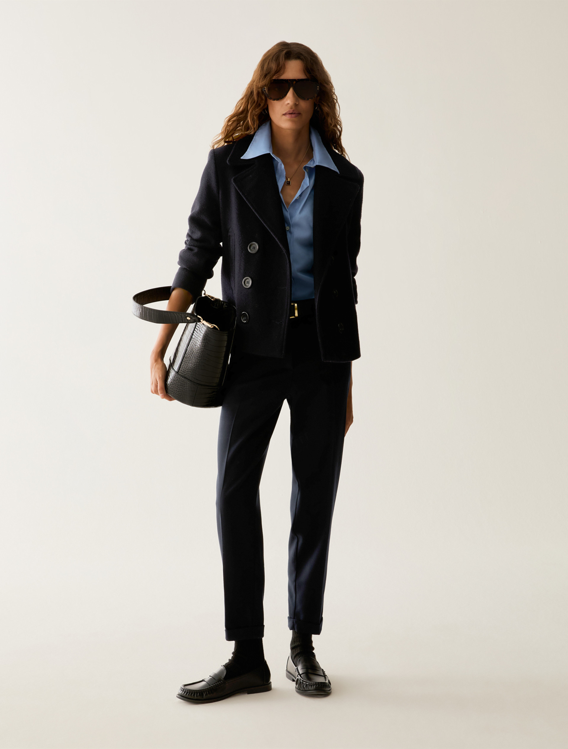 Slim-cut poplin shirt - LIGHT BLUE - Pennyblack - 5