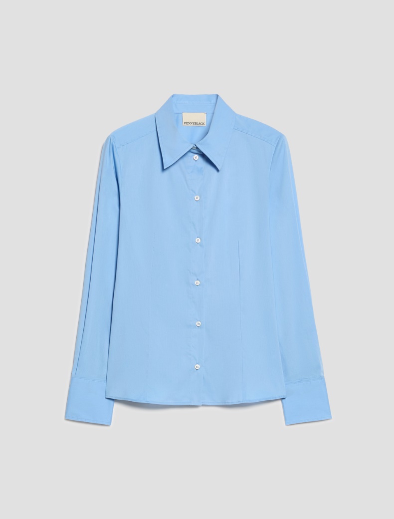 Slim-cut poplin shirt - Pennyblack - 7