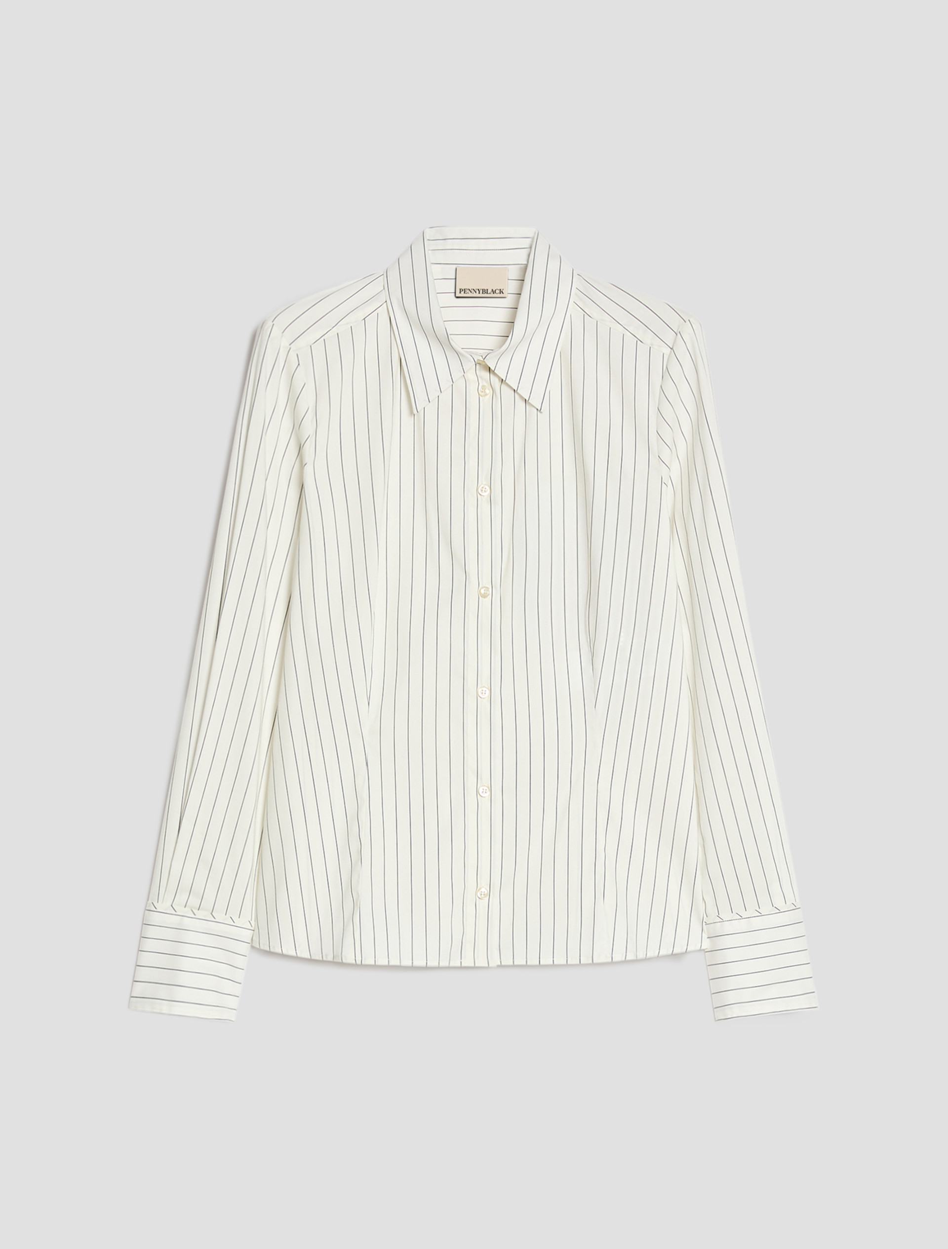 Slim-cut poplin shirt - WHITE - Pennyblack - 2