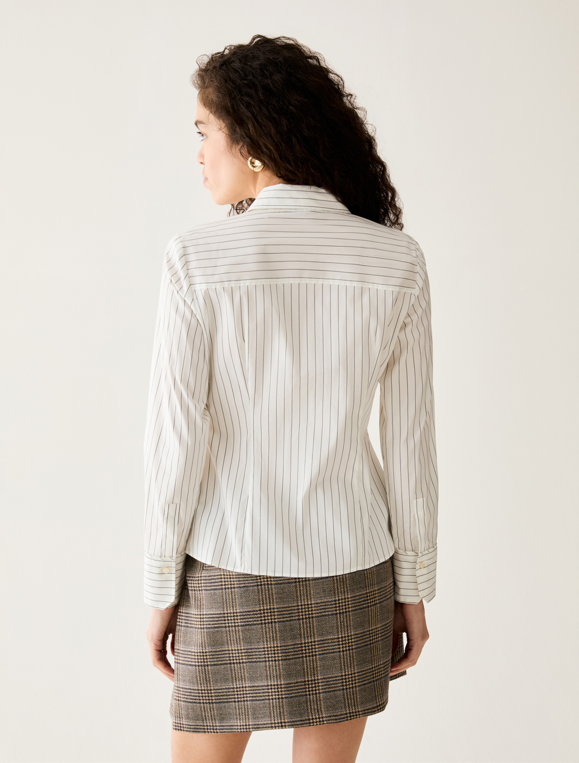 Slim-cut poplin shirt - WHITE - Pennyblack - 3