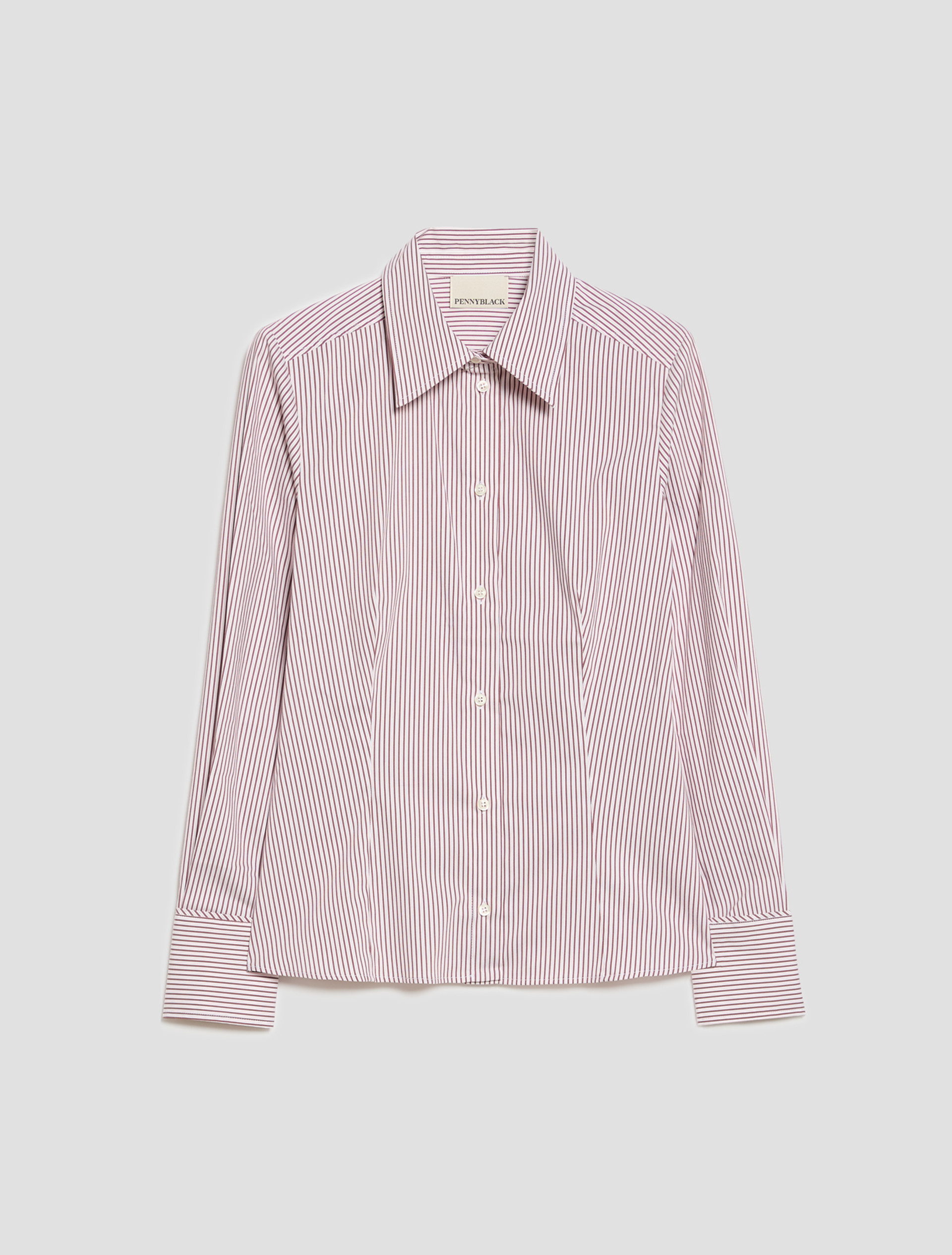 Slim-cut poplin shirt - BORDEAUX - Pennyblack - 2