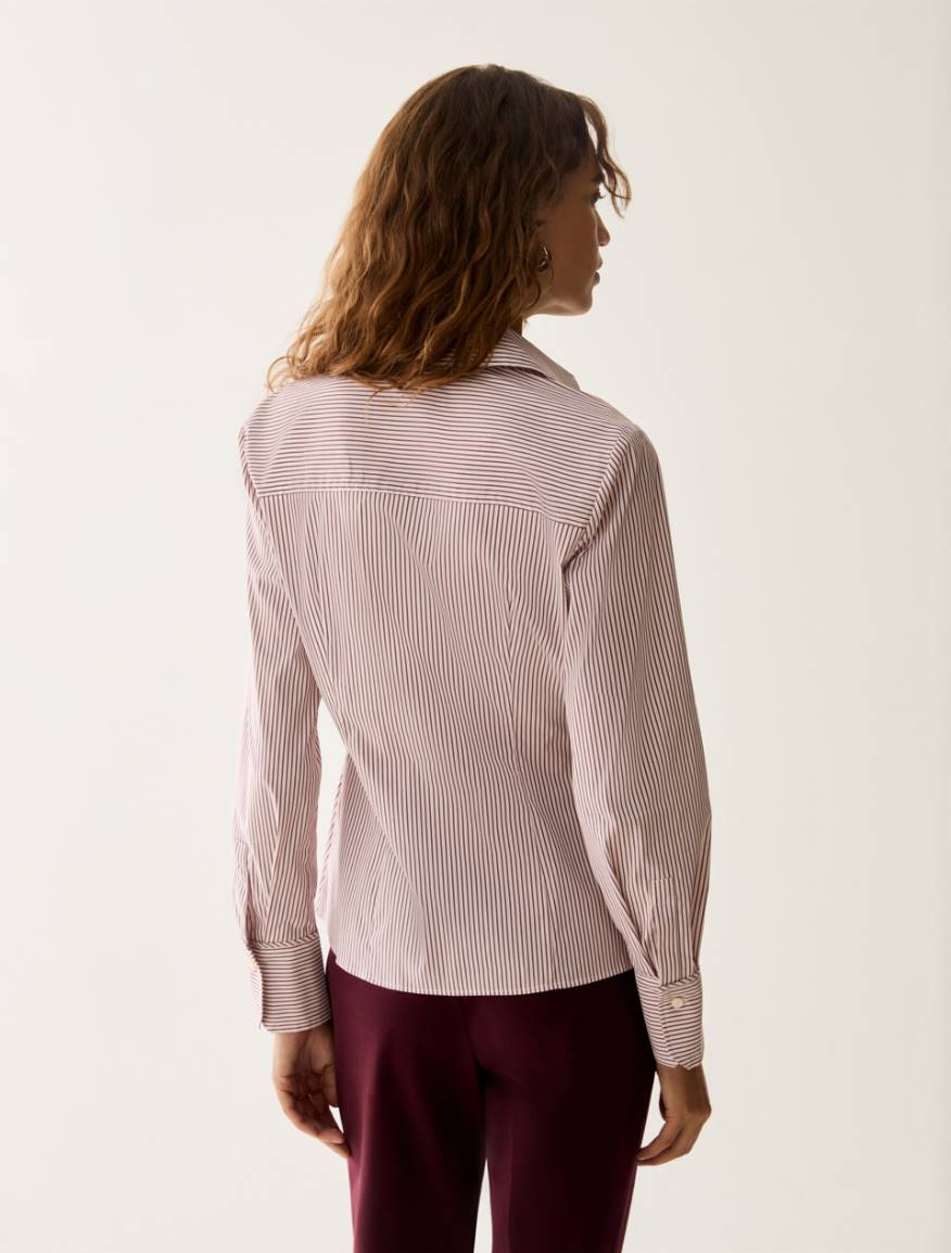 Slim-cut poplin shirt - BORDEAUX - Pennyblack - 3