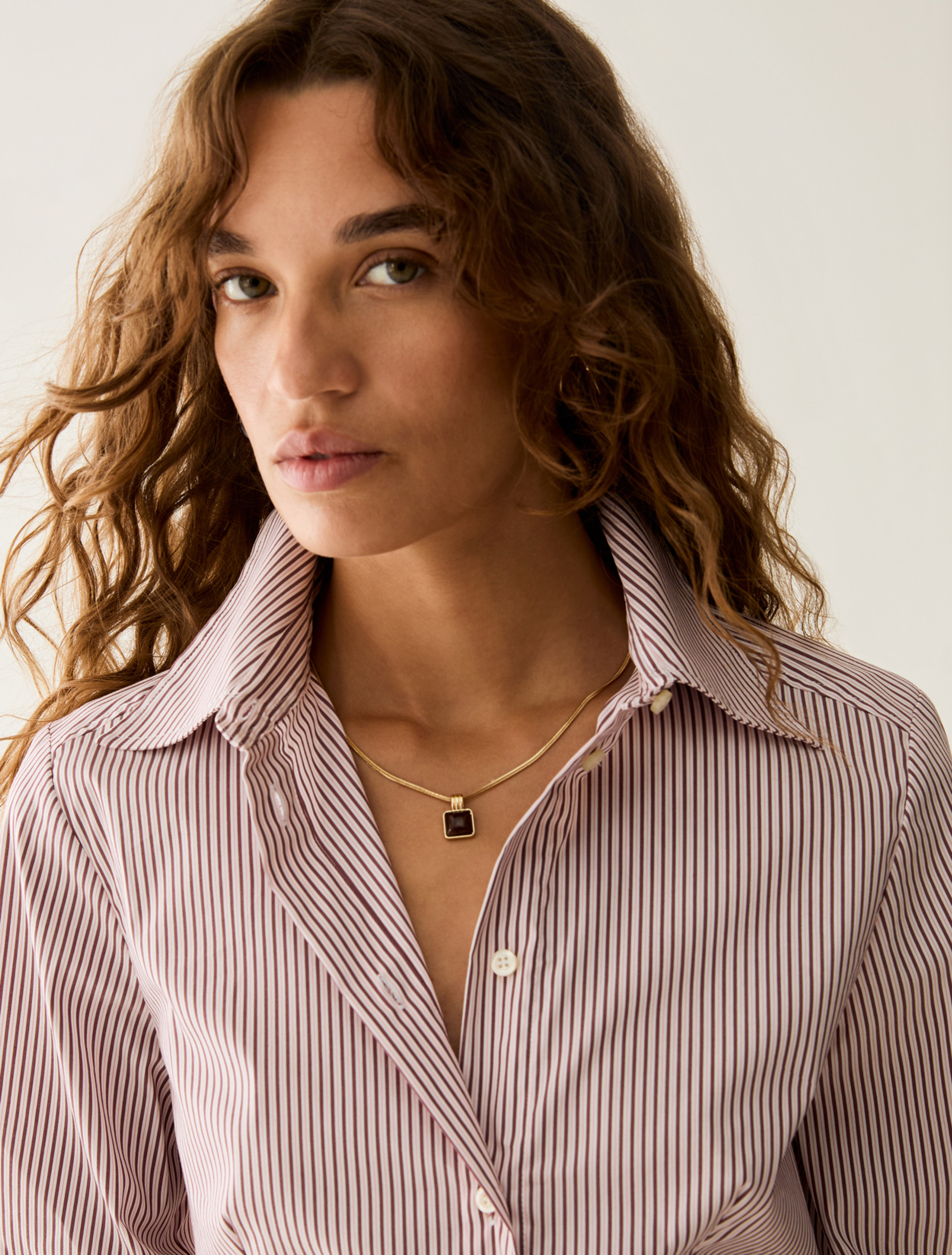 Slim-cut poplin shirt - BORDEAUX - Pennyblack - 4