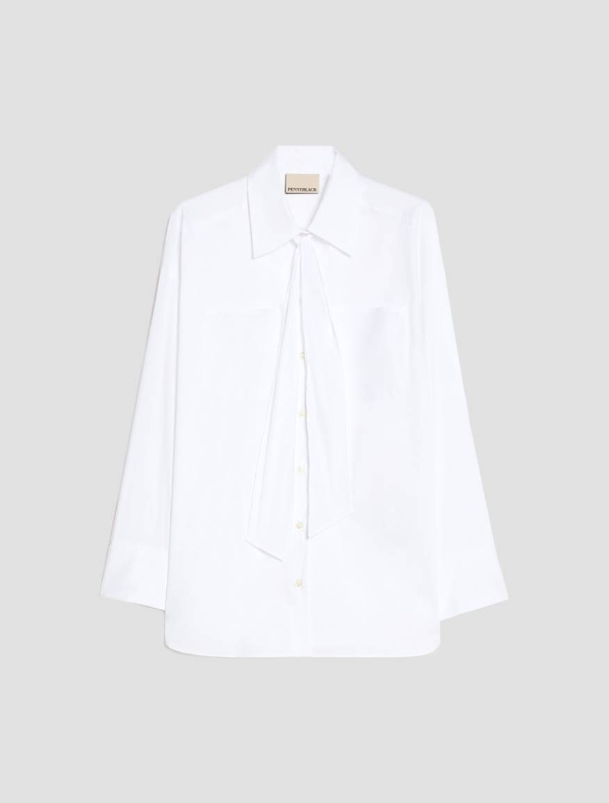 Oversized poplin shirt - WHITE - Pennyblack - 2
