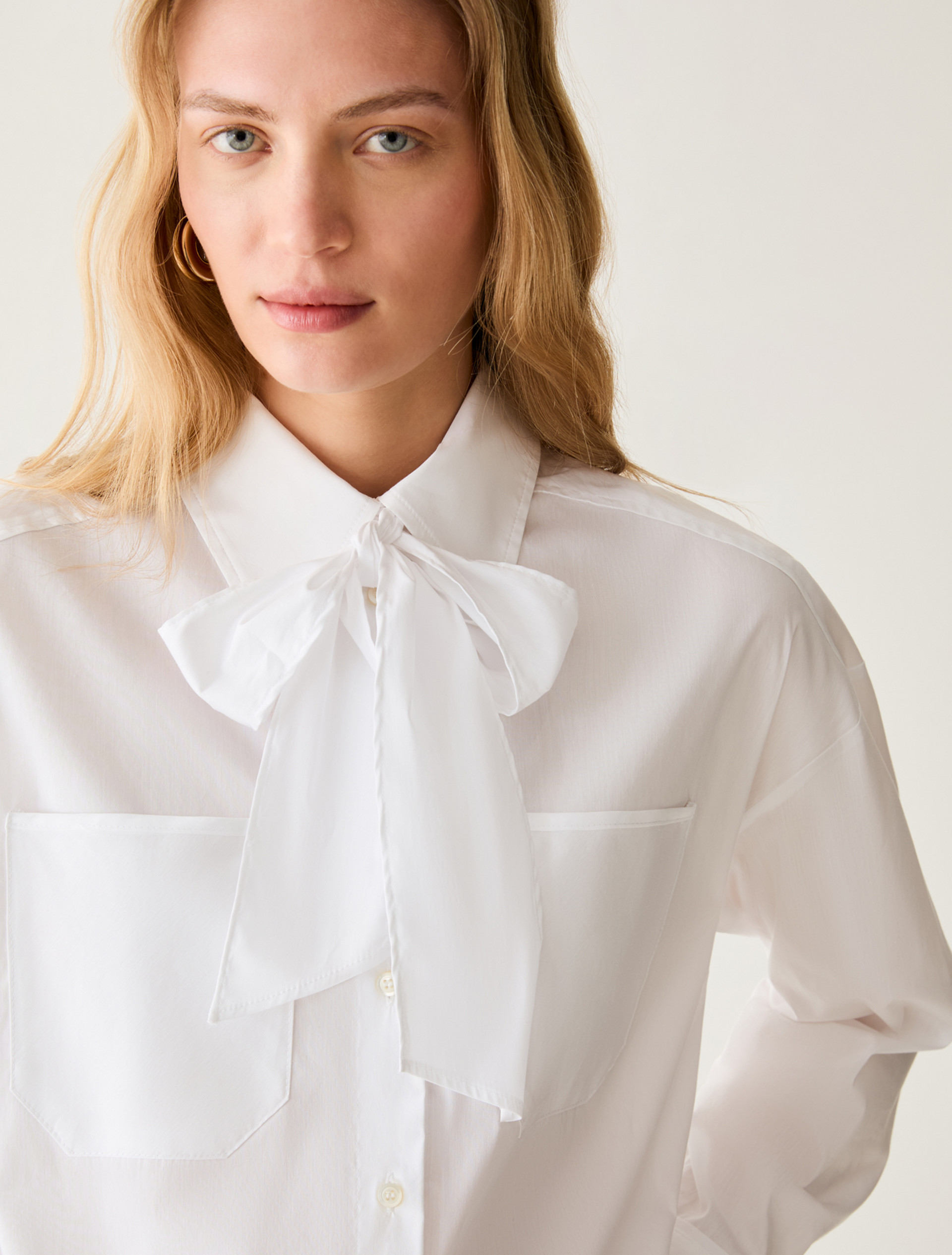 Oversized poplin shirt - WHITE - Pennyblack - 4