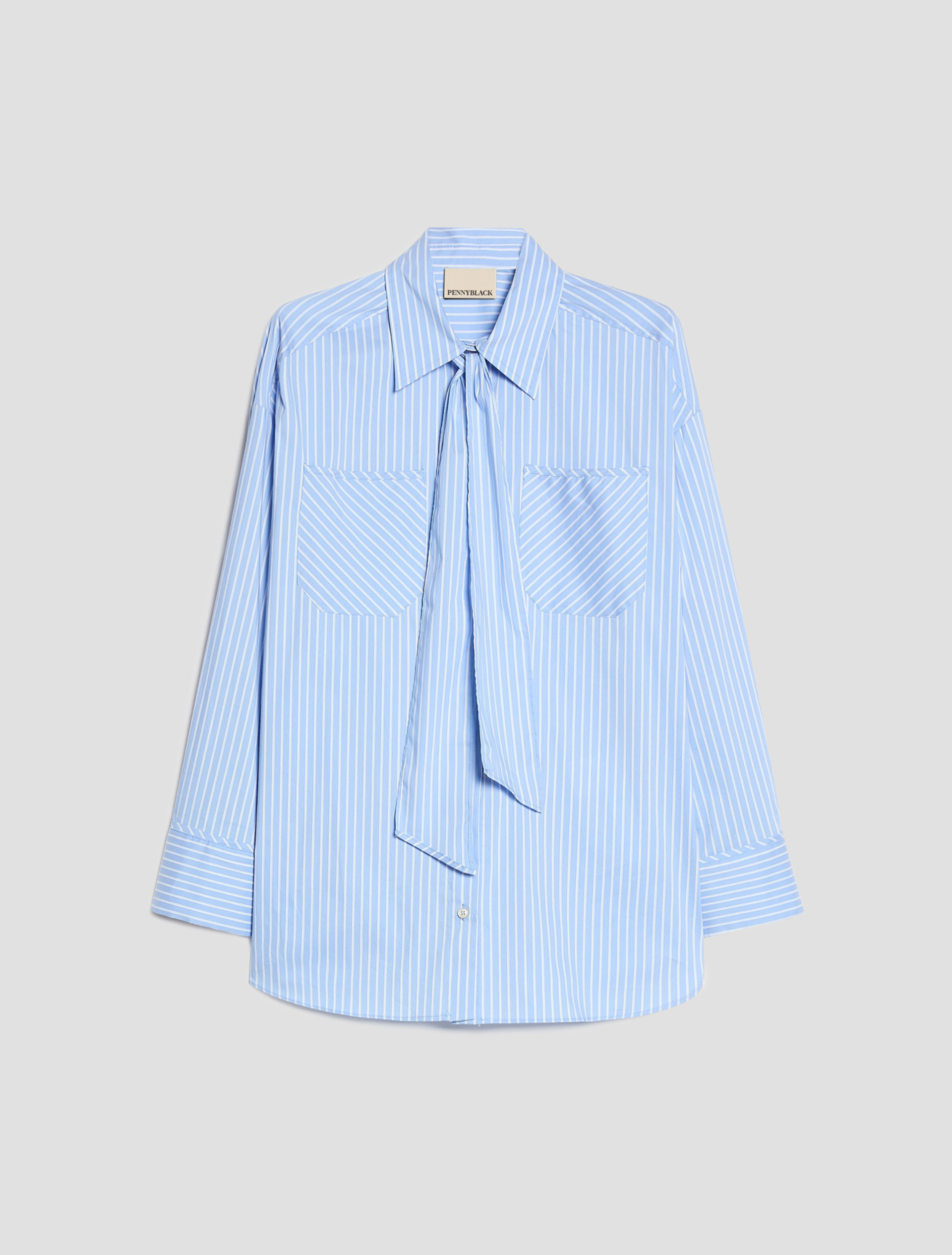 Oversized poplin shirt - LIGHT BLUE - Pennyblack - 2