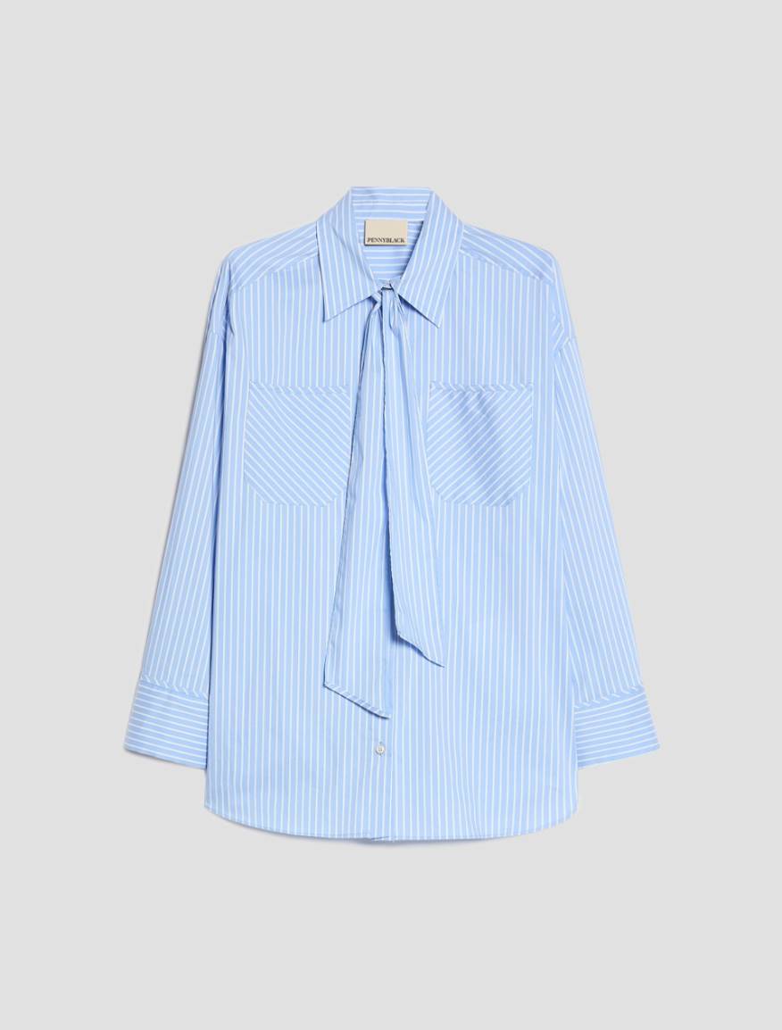 Oversized poplin shirt - LIGHT BLUE - Pennyblack - 2