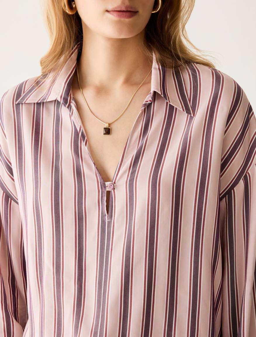 Fluid twill blouse - PINK - Pennyblack - 4