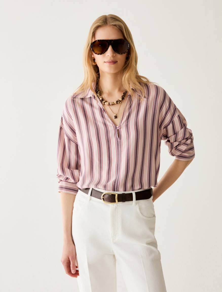 Fluid twill blouse - PINK - Pennyblack