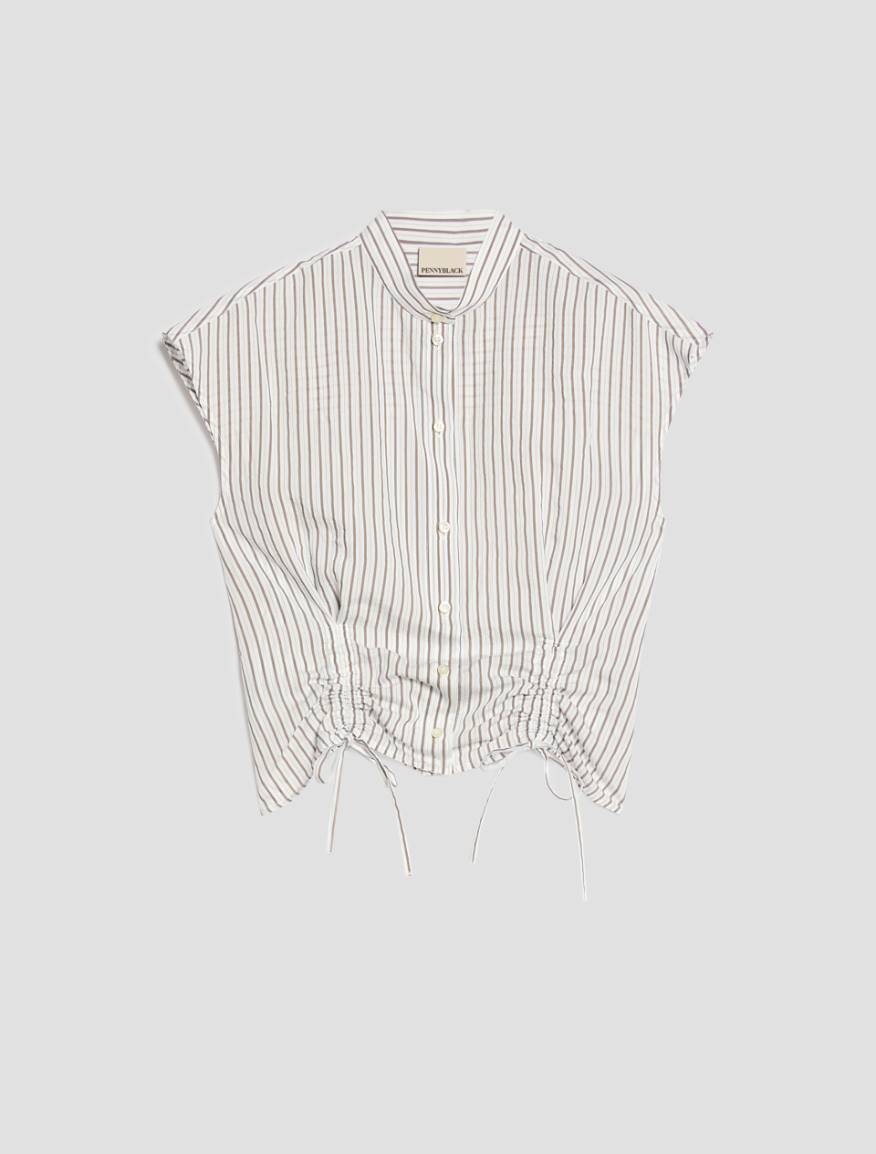 Drawstring shirt - WHITE - Pennyblack - 2