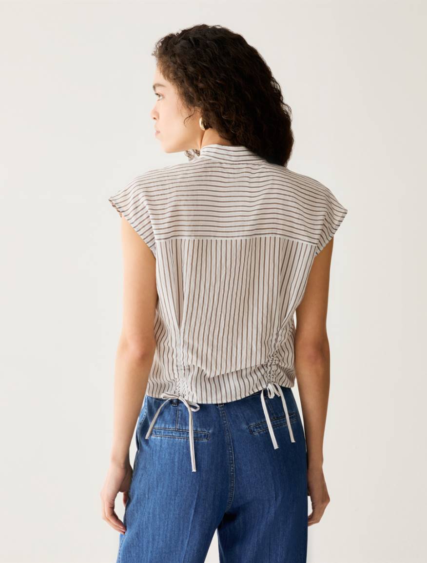 Drawstring shirt - WHITE - Pennyblack - 3