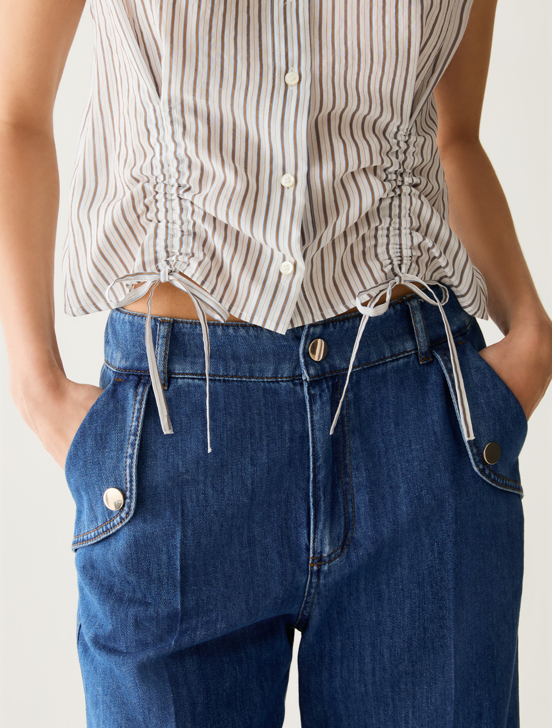 Drawstring shirt - WHITE - Pennyblack - 4