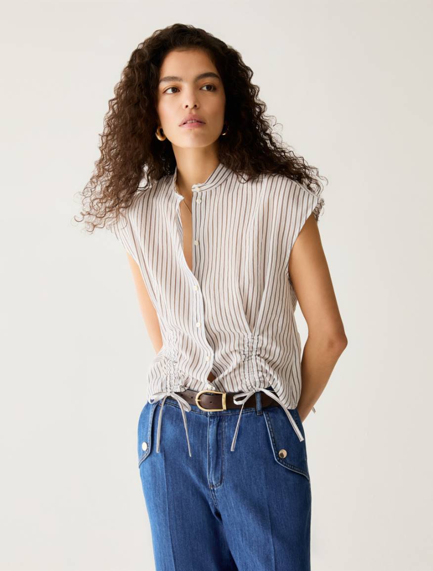 Drawstring shirt - WHITE - Pennyblack