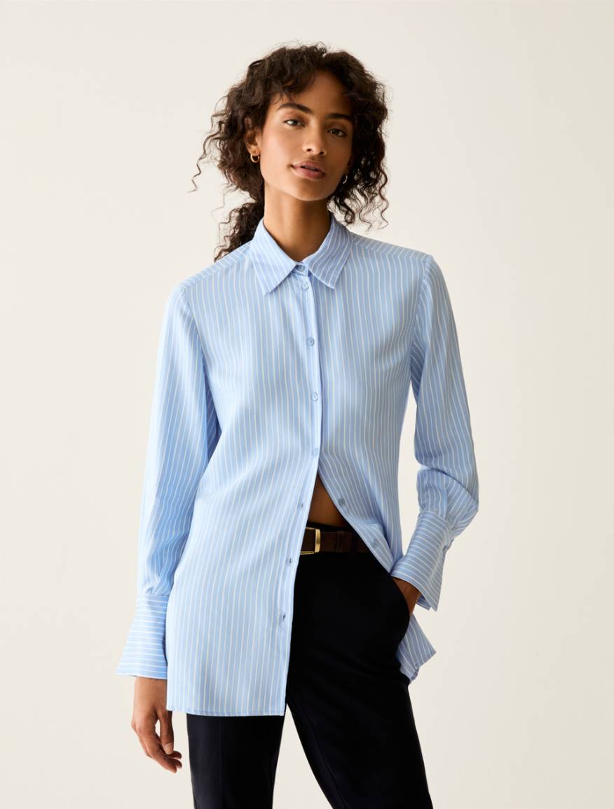 Fluid twill shirt - LIGHT BLUE - Pennyblack