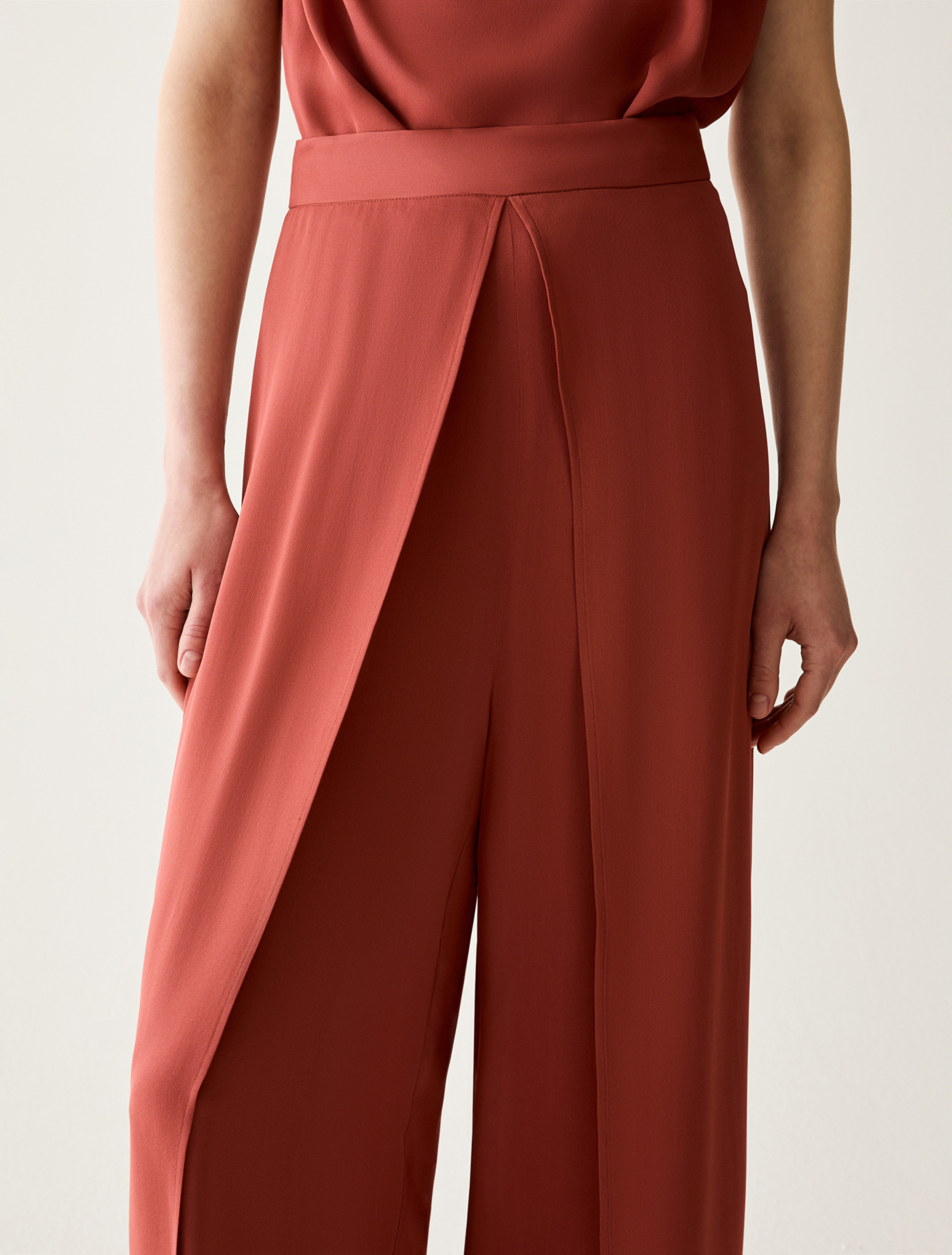 Double georgette trousers - RED - pennyblack
