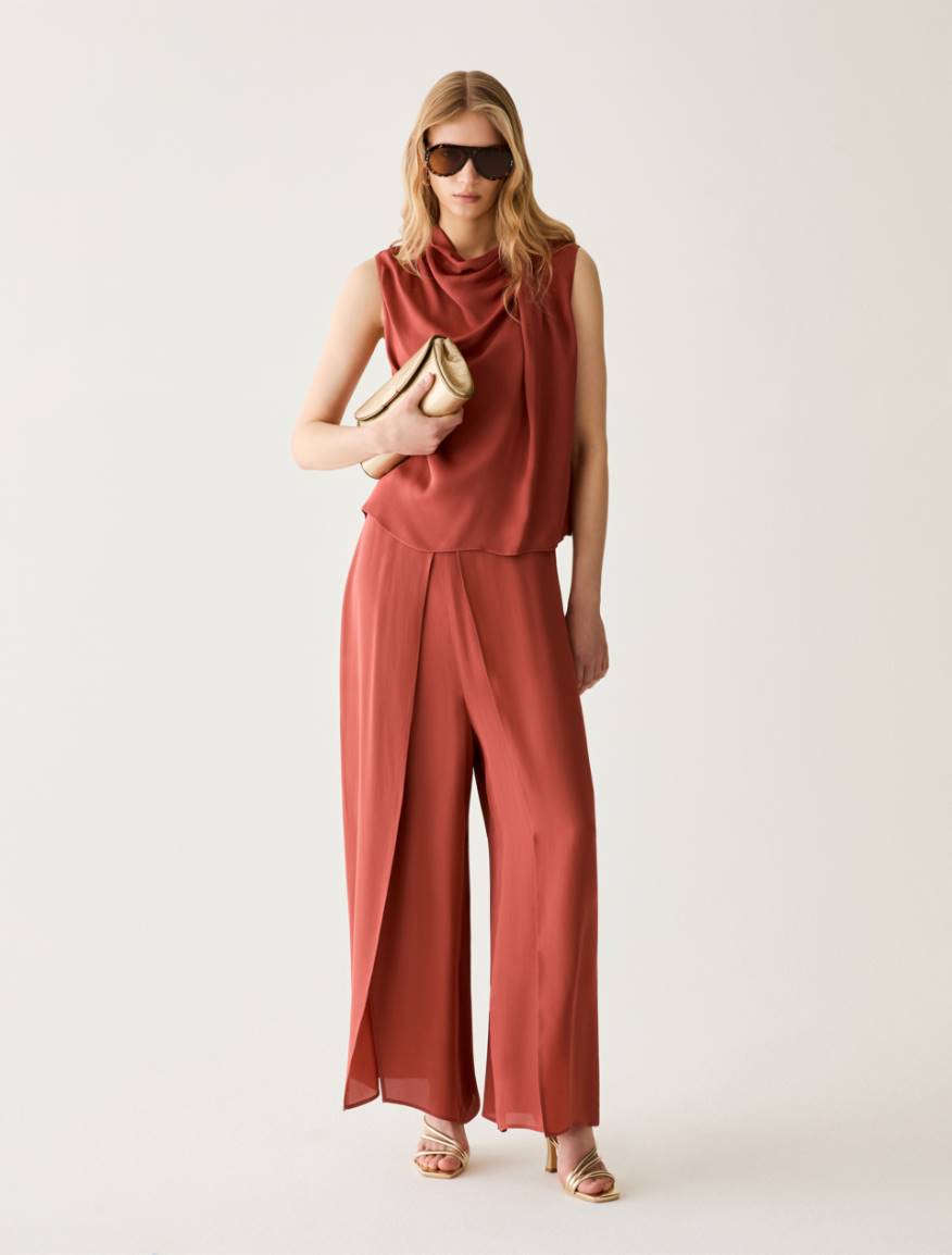 Double georgette trousers - RED - Pennyblack - 5