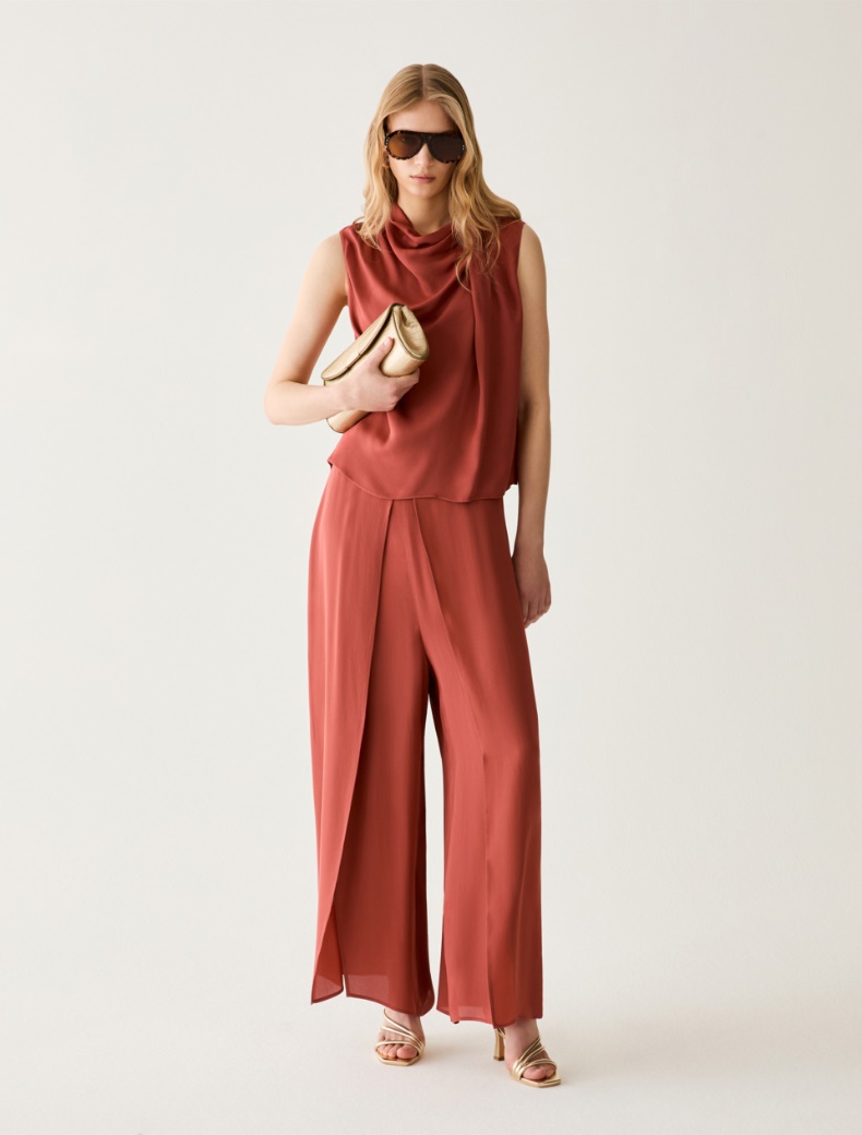 Double georgette trousers - RED - pennyblack