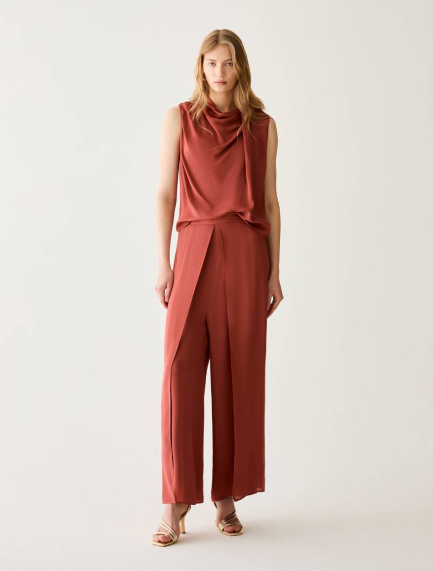 Double georgette trousers - RED - Pennyblack